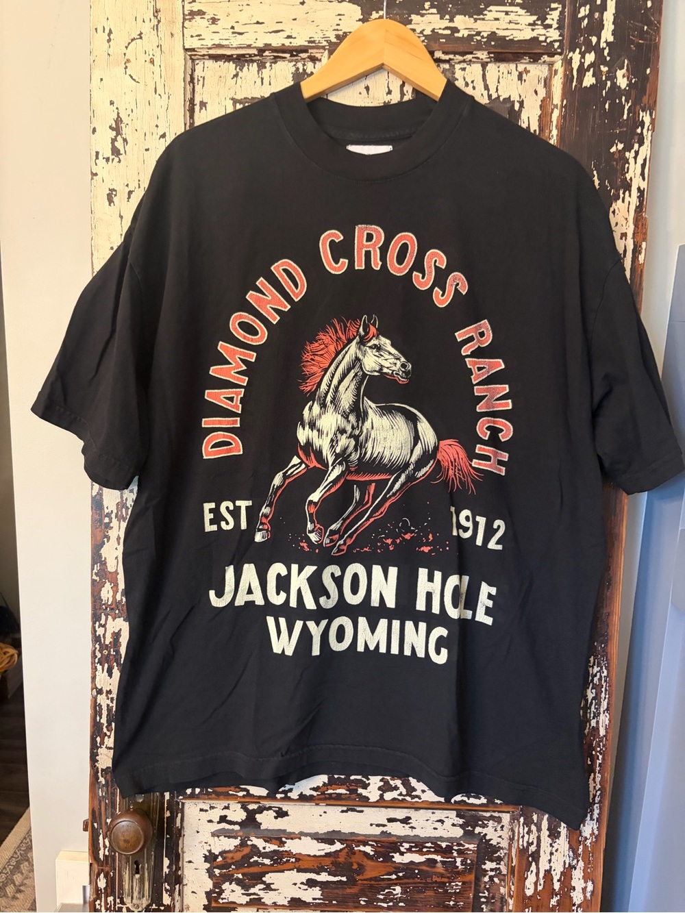 Diamond Cross Ranch Horse Cowboy T-Shirt Jackson Hole Wyoming Sz XL. Western .